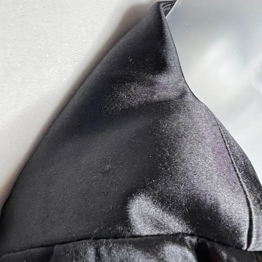Vintage Tadashi Black Satin Eveningwear Blazer XS